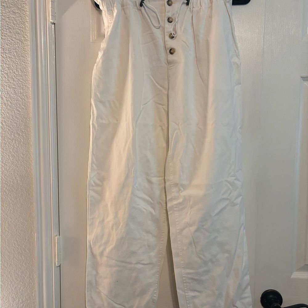 Urban Outfitters White Straight Leg pants with Structured Fabric